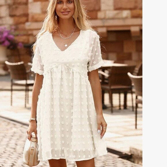 KIRUNDO DOTTED SWISS BABYDOLL DRESS NWT - Picture 1 of 11